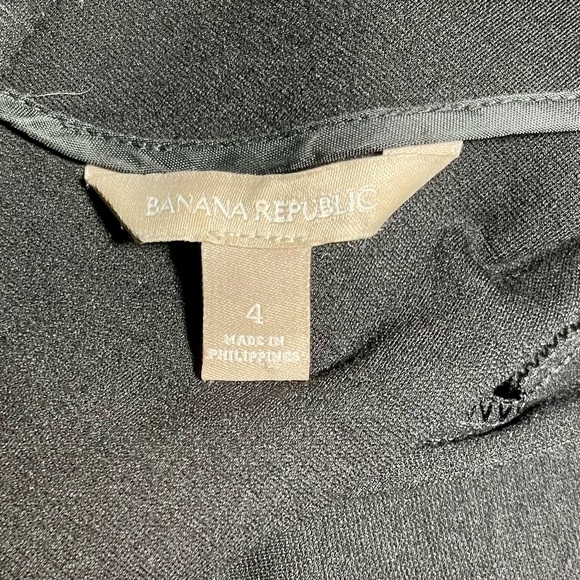 Banana Republic V-Neck Black Zipper Accent Short Sleeve Dress Size 4 - Picture 5 of 13